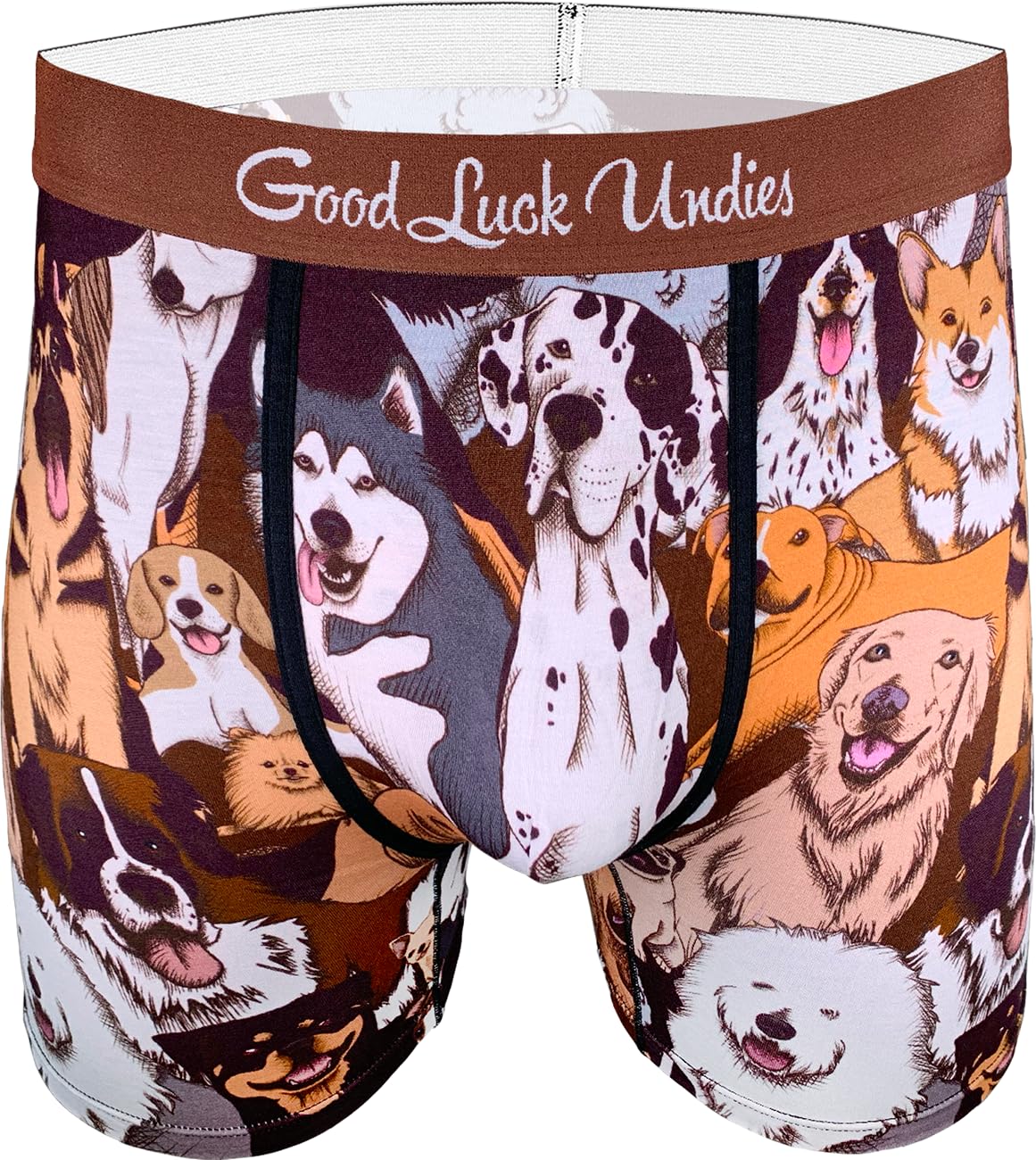 Good Luck Sock Men's Social Dogs Good Luck Undies Dogs Boxer Brief Underwear, Xl