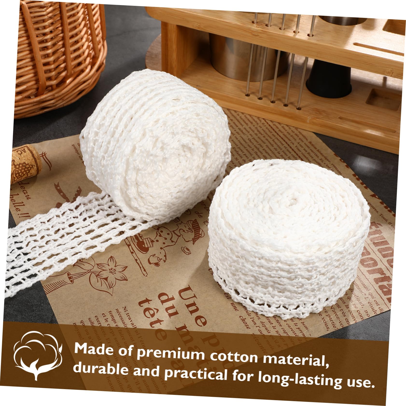 Cabilock 2rolls Elastic Meat Netting Rolls for Sausage and Ham Cooking Butcher Twine Netting for Meat Preparation Kitchen Twine for Roasting and Sausage Making