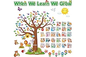 120 Pcs Animal Alphabet and Number Tree Stickers