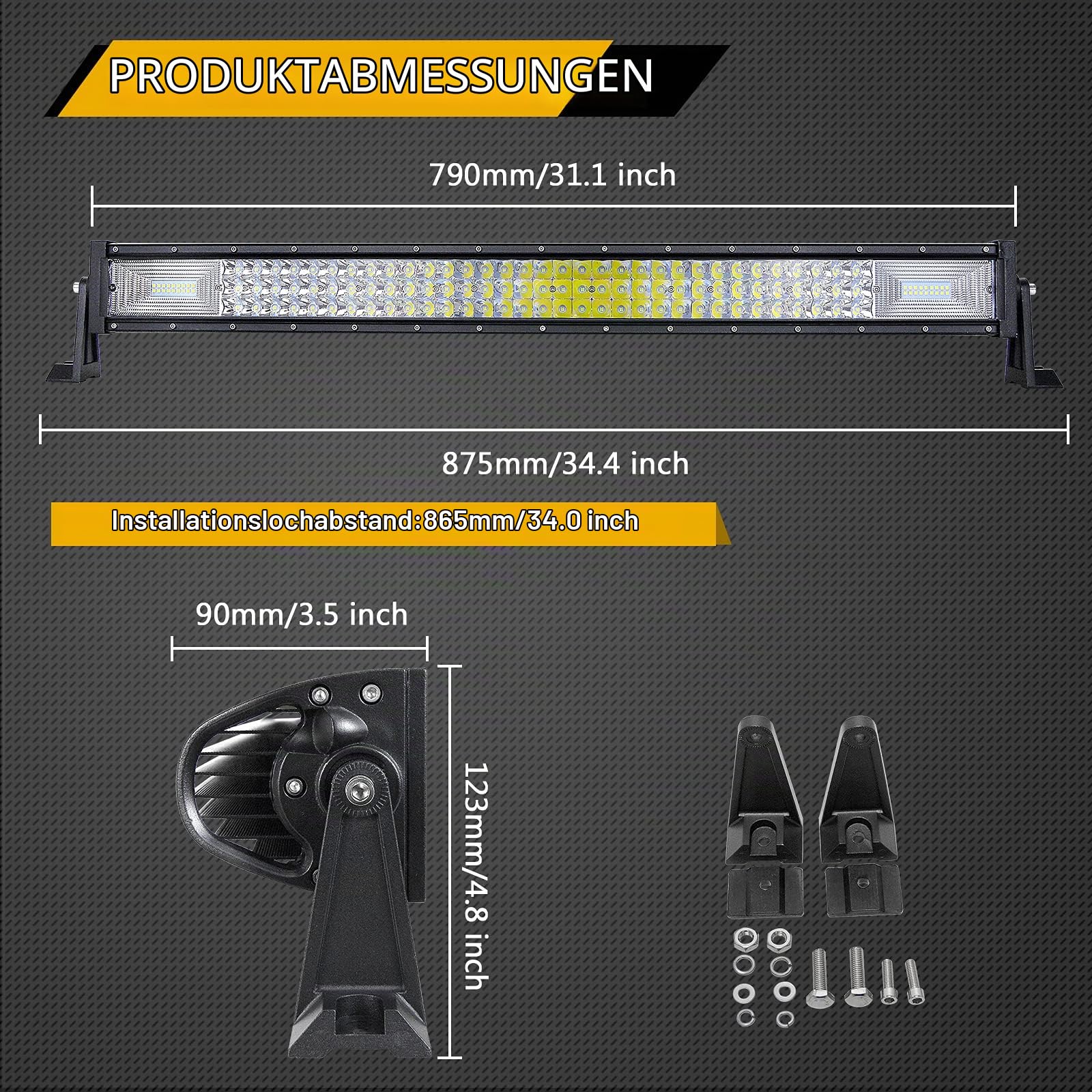 Willpower LED Lichtleiste 32 Zoll 80cm 405W Arbeitsscheinwerfer wasserdicht