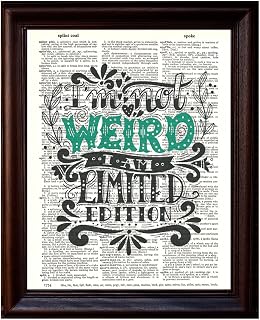 Fresh Prints of CT Typography - Not Weird - Dictionary Art Print Printed On Authentic Vintage Dictionary Book Page - 8 x 10.5