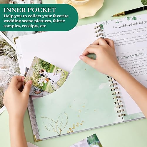 Miniatura 9 de Planificador y organizador de bodas, libro de planificación de boda y organizador para la novia, libro de regalo de compromiso de 9.5 x 11.9