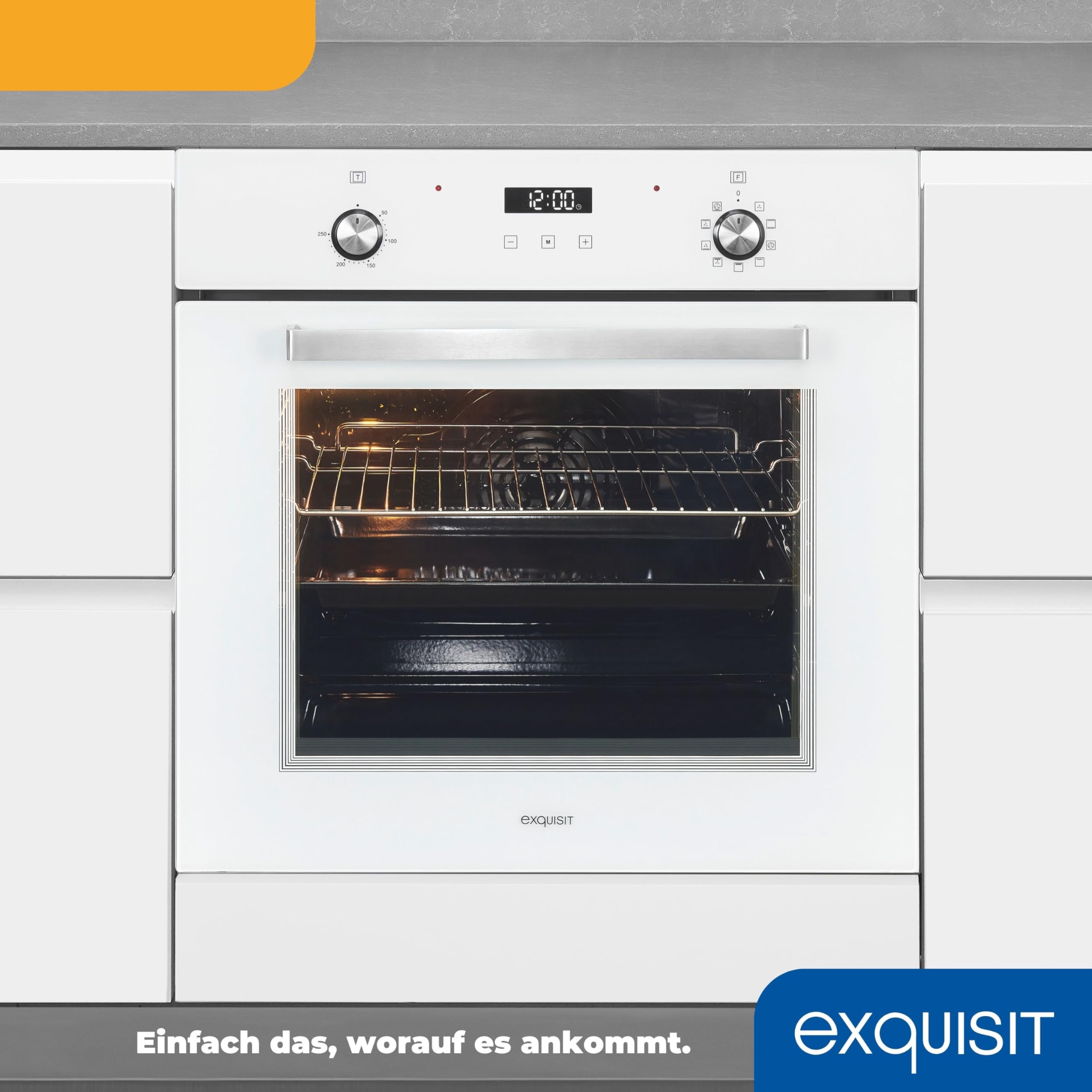 Exquisit Inbouwoven EBE76 9 H 020 wit | oven ingebouwd apparaat Touch | energieklasse A | timer | grill | inbouw oven zonder kookplaat 60 cm