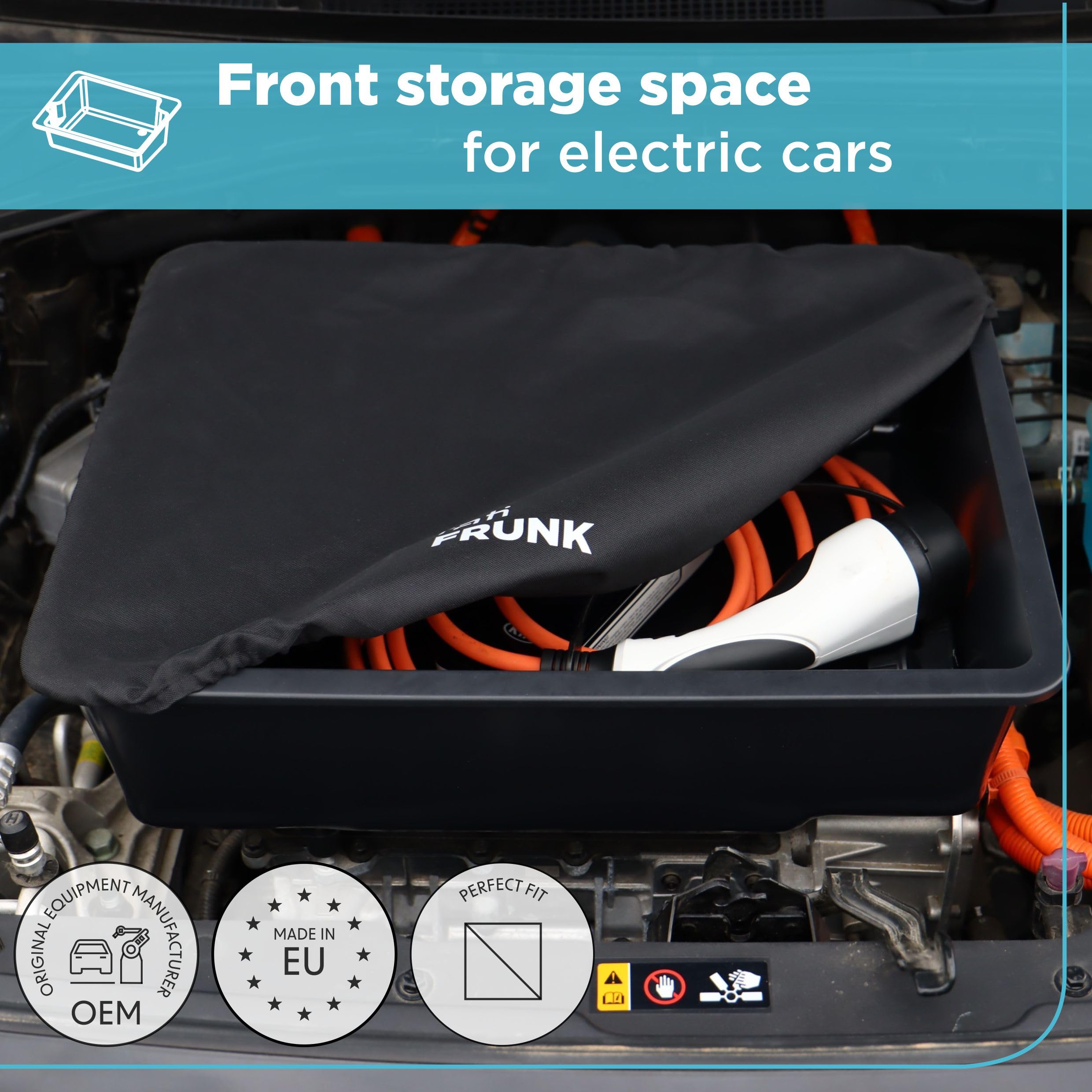 rati Frunk kompatibel für Hyundai KONA Electric 2018 2023 / Kia e-NIRO 2018-2021 / Kia NIRO EV 2018-2021 / Kia e-Soul 2020- / Kia Soul EV 2020- | Extra Stauraum unter der Motorhaube, Front Kofferraum