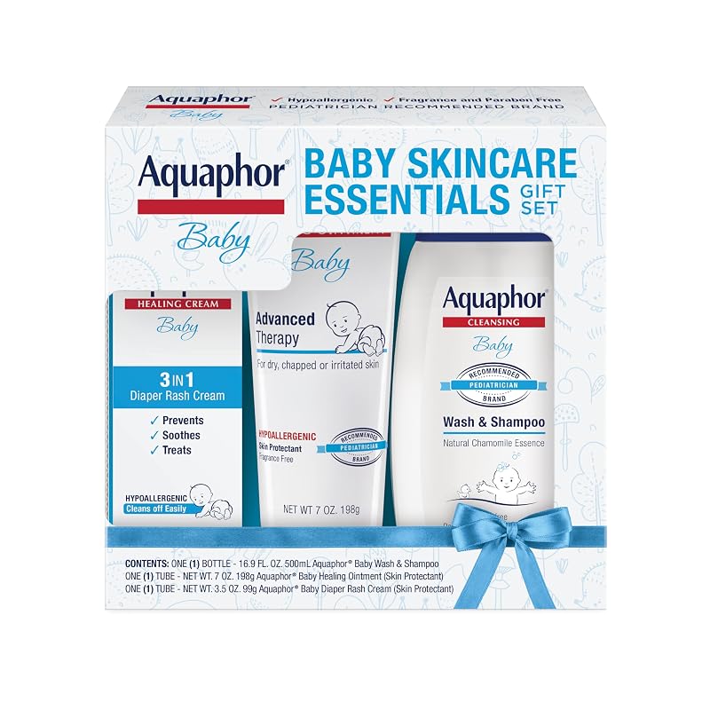 Conjunto de cuidados para a pele do bebê Aquaphor com 3 itens