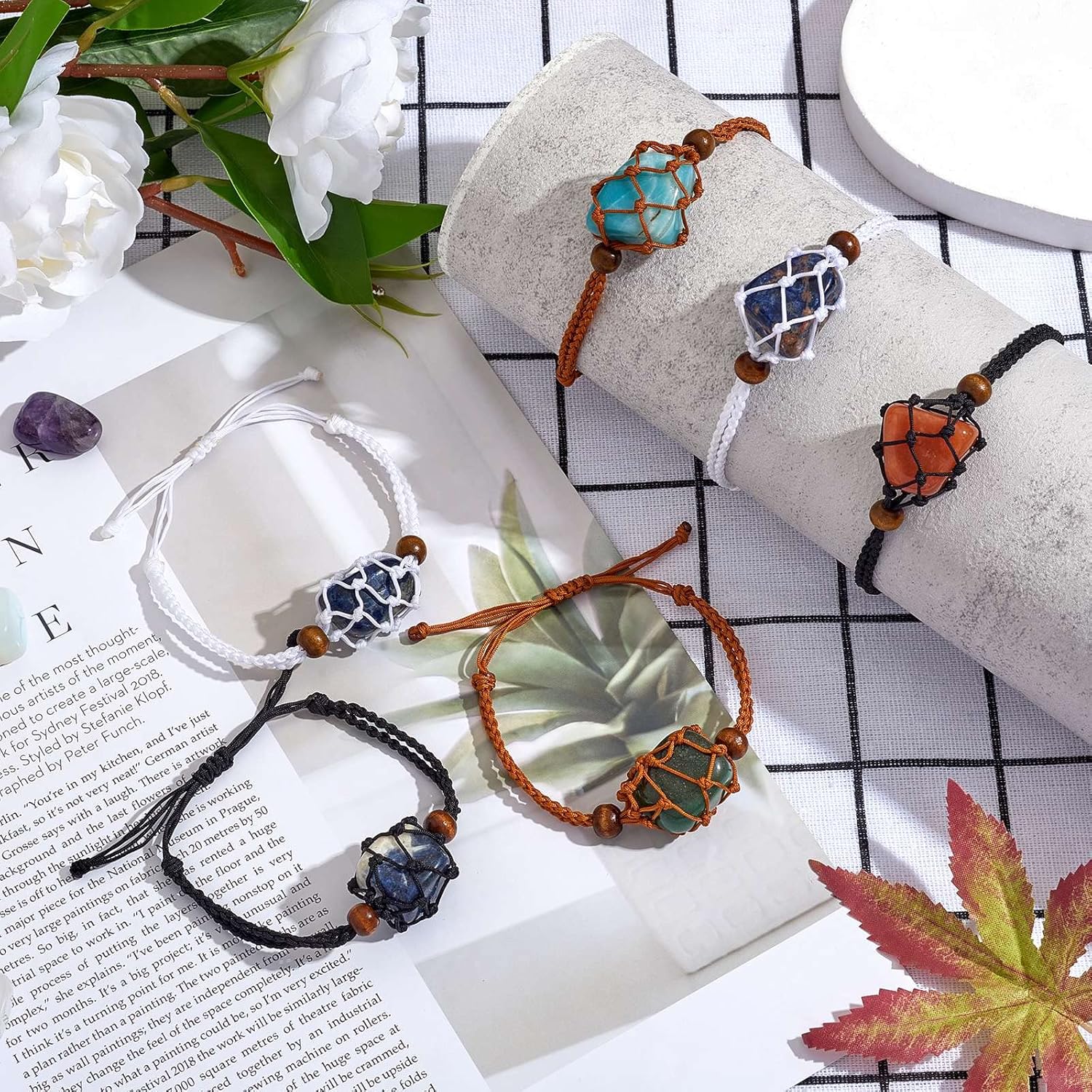 12Pcs Crystal Bracelet Holder Adjustable Stone Cage Cord Bracelet Crystal Cage Bracelet Holder for DIY Bracelet Making - Image 8