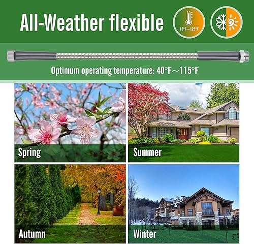 Miniatura 6 de SKYWARD Manguera de jardín de acero inoxidable 304 ligera y duradera con conector de metal hembra a macho, flexible, a prueba de fugas, fácil de