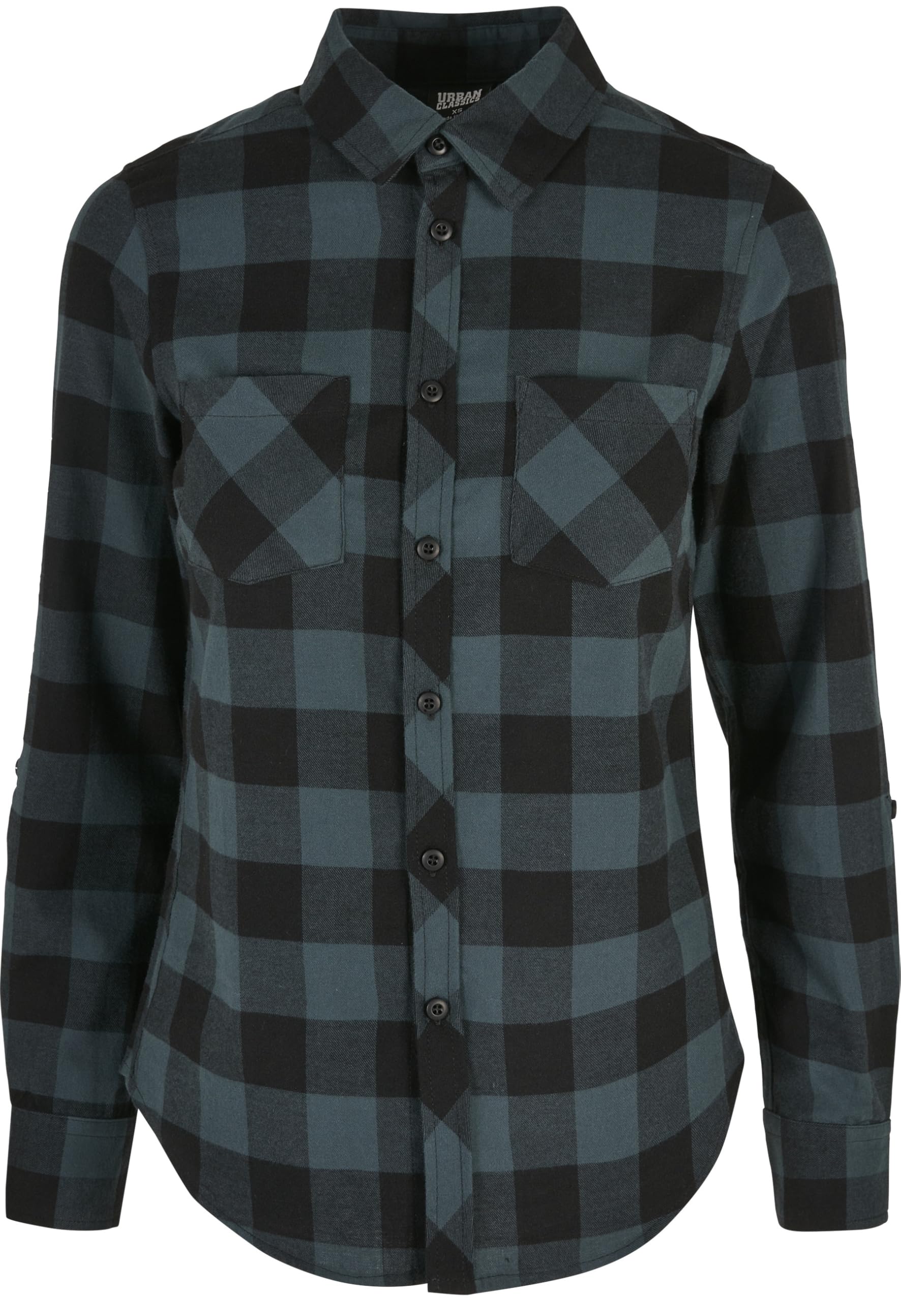 Urban Classics Ladies Turnup Checked Flanell Shirt Koszula Kobiety , Jasper/czarny , M