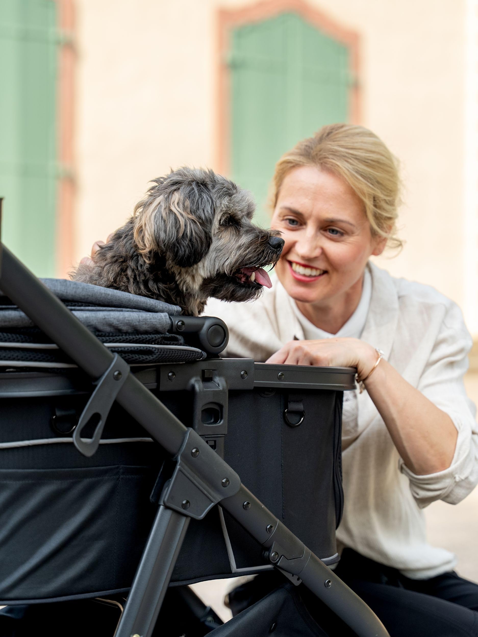 TrendPet Walk Hundebuggy aus Aluminium, Abnehmbarer Sitzkorb mit Orthopädischer Matratze, bis 22 kg