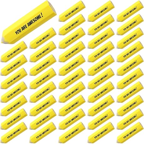 50 Pieces Pencil Shaped Erasers in Bulk