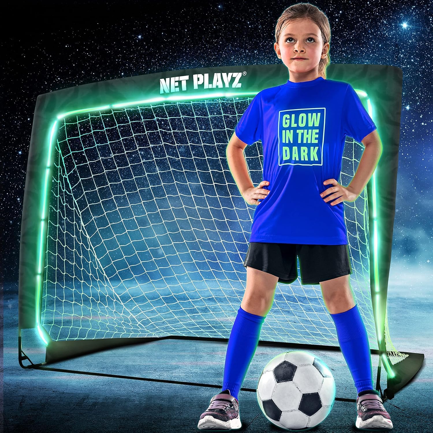 Regalos de Red de fútbol: porterías de fútbol iluminadas, Brillan en la Oscuridad, porterías de fútbol portátiles para niños, Adolescentes y jóvenes