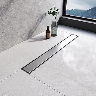 EMKE Linear Shower Drain 600mm, 304 Stainless Steel Floor Drain Tile Insert Shower Linear Wet Room Drain with Odor Stop and Hair Strainer, 2 in 1 Shower Drain for Kitchen, Bathroom and Washroom