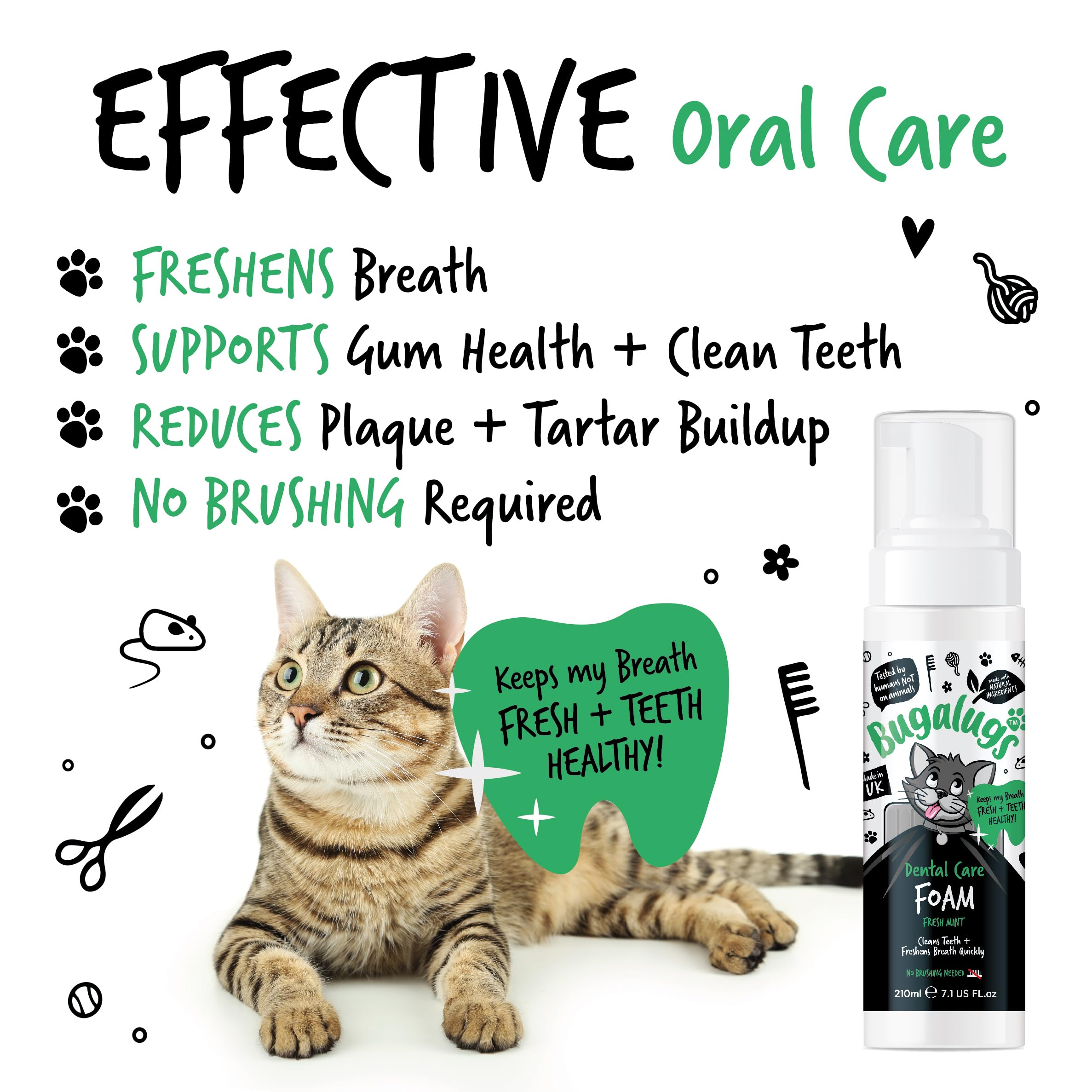 BUGALUGS Cat Dental Care Breath Freshener Foam Cat Mouthwash - Image 2