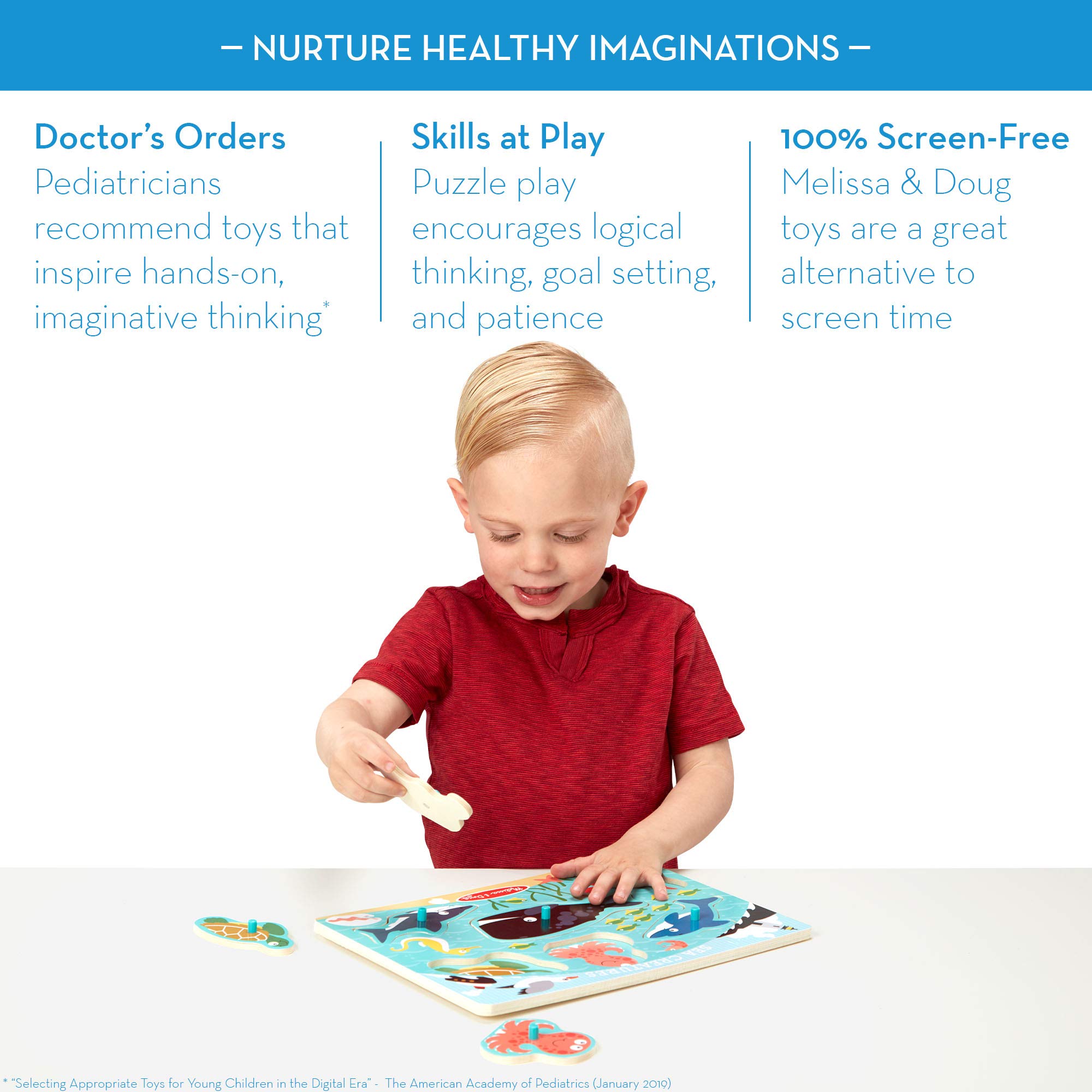 Melissa & Doug Animals Wooden Peg Puzzles Set - Farm, Pets, and Ocean Animal Peg Puzzles, For Toddlers Ages 2+ - Image 4