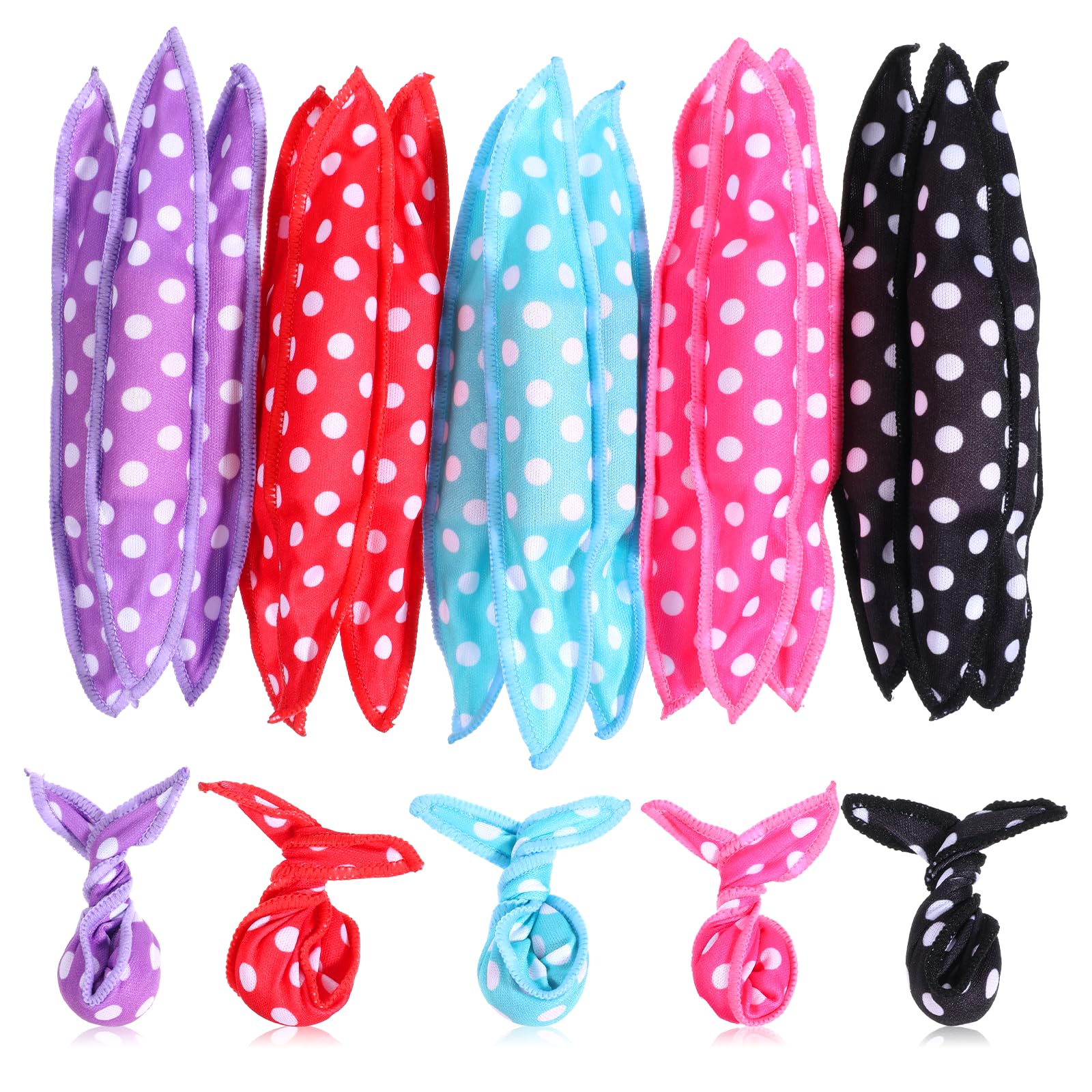 15 Pcs Hair Curler Rollers DIY Night Sleep Foam Hair Styling Tools Soft Satin Sponge Rollers Flexible Pillow Sponge Curlers for Women Tousle Hairstyle No Heat Heatless