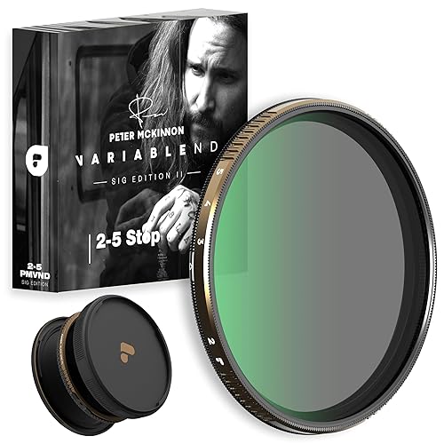 PolarPro 82mm Peter McKinnon Mist VND Camera Filter - 2-5 Stop Variable Neutral Density Lens Filter for DSLR/Mirrorless Pro Video – for Cinematic Shutter Speed Control + Diffusion