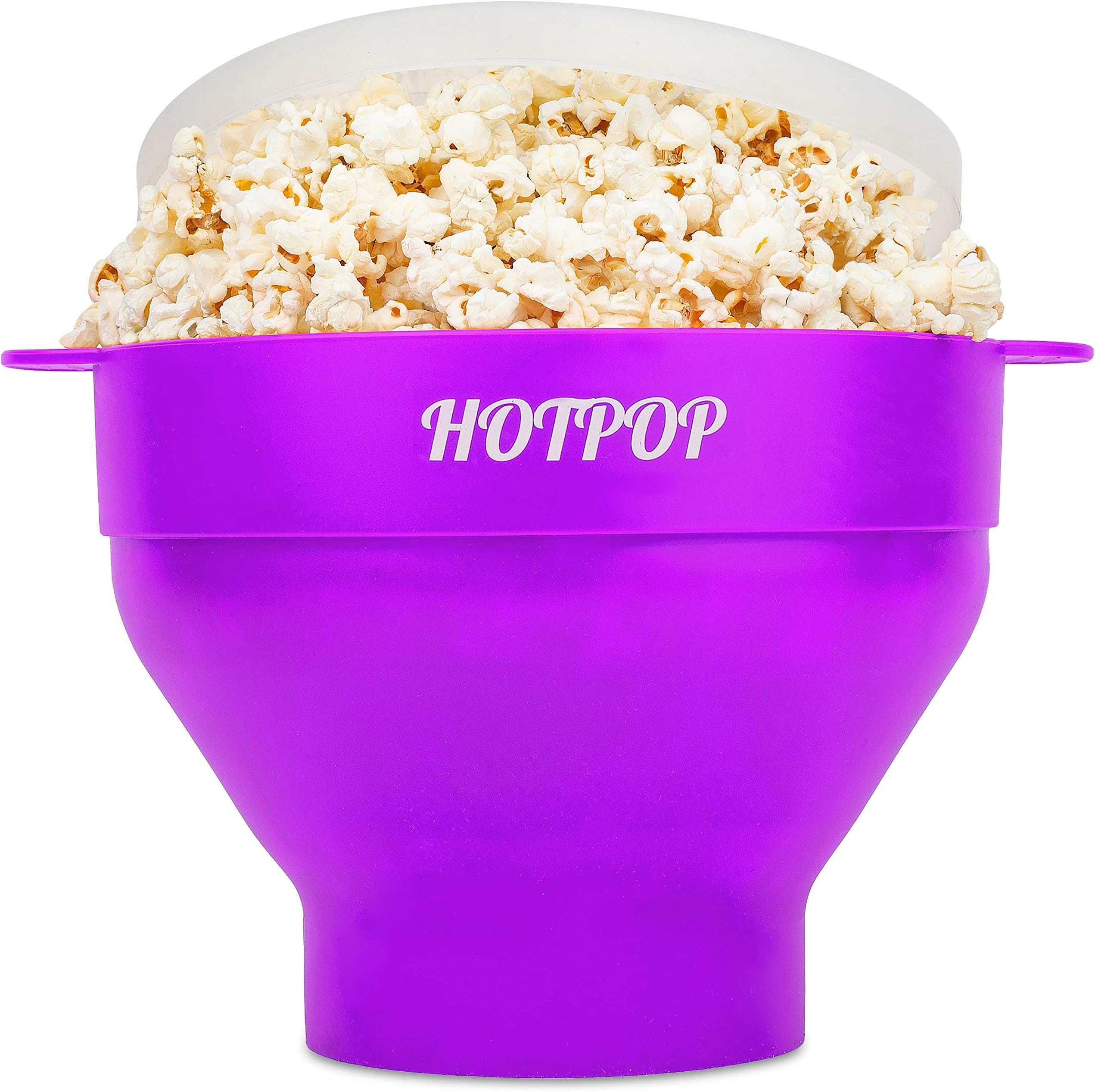 The Original Hotpop Microwave Popcorn Popper, Silicone Popcorn Maker, Collapsible Bowl BPA-Free and Dishwasher Safe- 20 Colors Available (Purple)