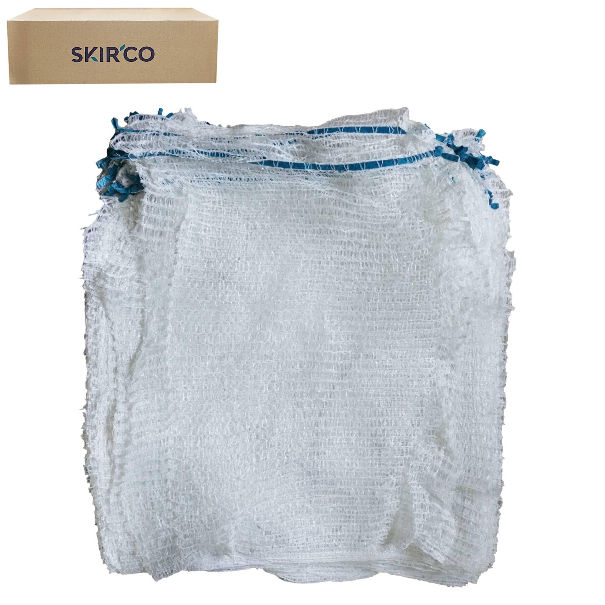 SKIR'CO (100 unidades) Bolsas de red de color blanco de 50 x 80 cm, bolsas Raschel con cordón, bolsas de malla de plástico para verduras, frutas