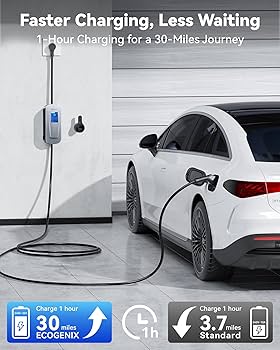 Amazon.com: Ecogenix Level 2 EV Charger with Holder, 32A/7.68KW