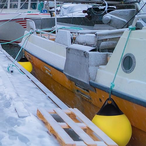 Miniatura 26 de X-Haibei Par de guardabarros para barcos, boya redonda de anclaje, bola de parachoques de muelle, protección de escudo de vinilo inflable, boyas