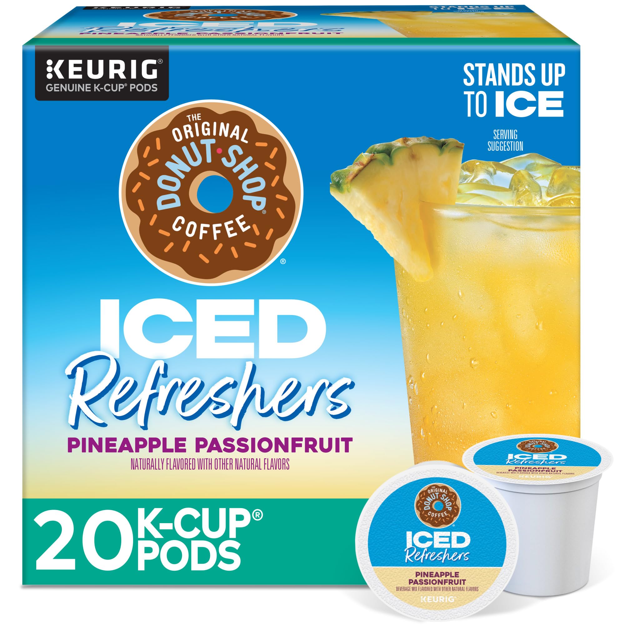 The Original Donut Shop Iced Refreshers, Pineapple Passionfruit Flavor, Keurig Single Serve K-Cup Pods, 20 Count