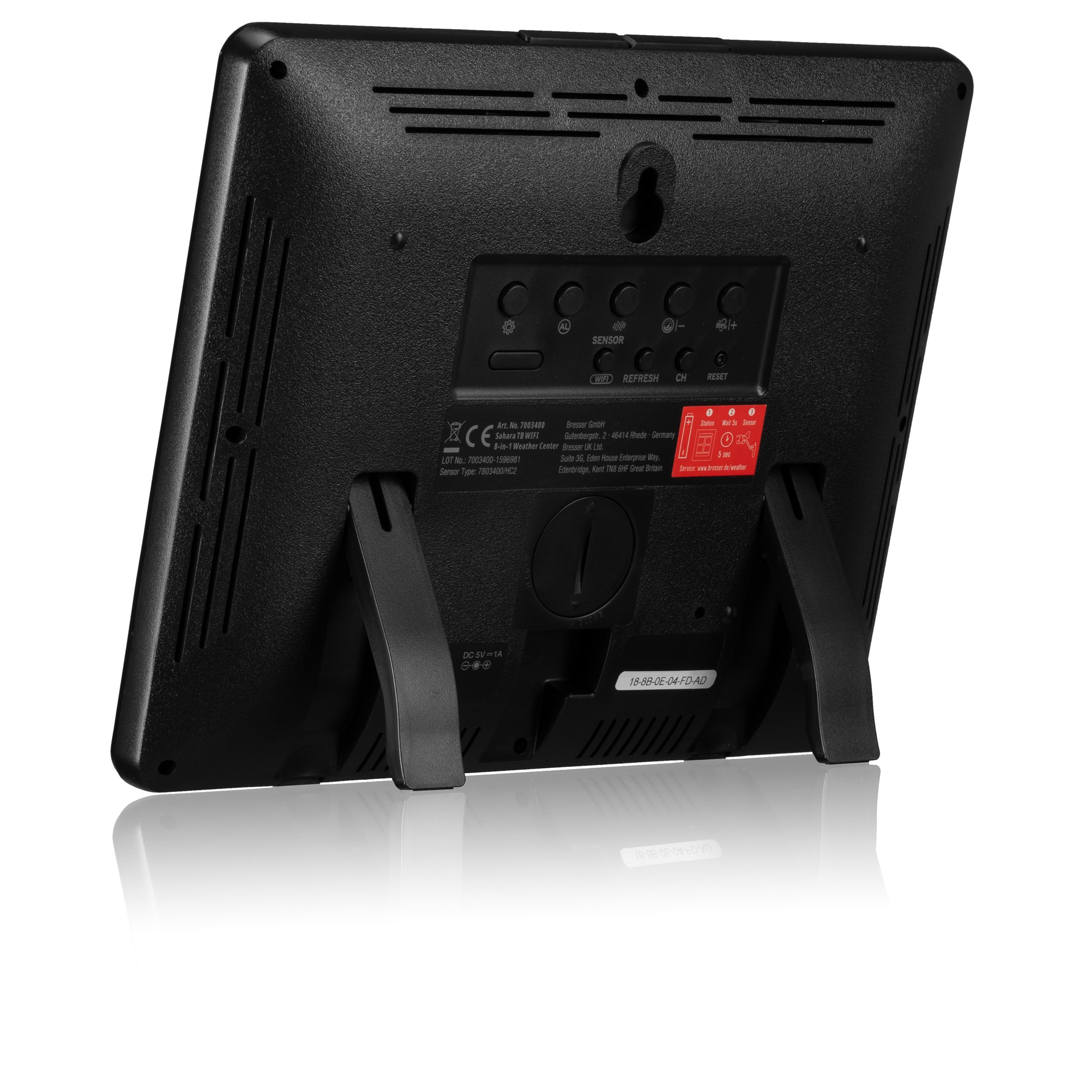 Bresser WLAN Wetterstation 8-in-1 mit Außensensor, WBGT-Hitzestress-Index, UV, Regen, Wind, Licht, WLAN, App-Steuerung, Raumklima, Wecker, Frostwarnung, schwarz | Innentemperatur und Außentemperatur, Luftfeuchtigkeit, Regenmesser, Windmesser, Wettervorher