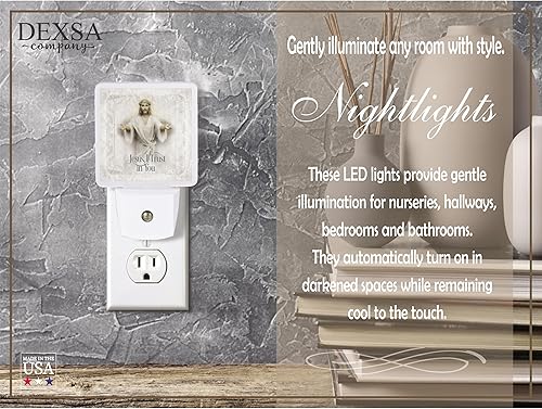 Miniatura 4 de DEXSA Jesús I Trust In You - Luz nocturna LED con enchufe automático y apagado automático, seguro, ilumina, añade el toque perfecto a cualquier