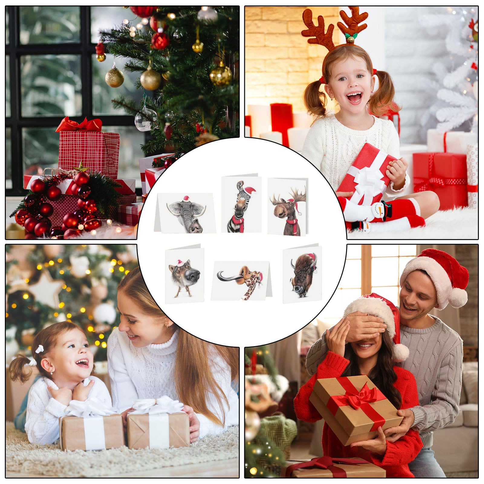 Weihnachtskarten-Bastelarbeiten | 6 glänzende Mehrzweck-Grußkarten