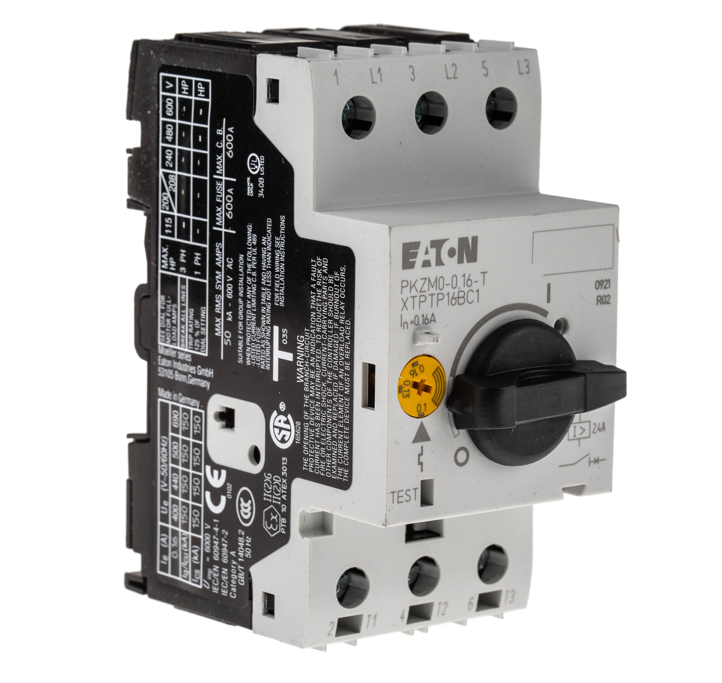 Eaton PKZM 0 Motorschutzschalter, 0.1A, 0.16 A Schutzschalter 690V ac 93mm x 45 mm Motorschutzschalter mit Stromwandler