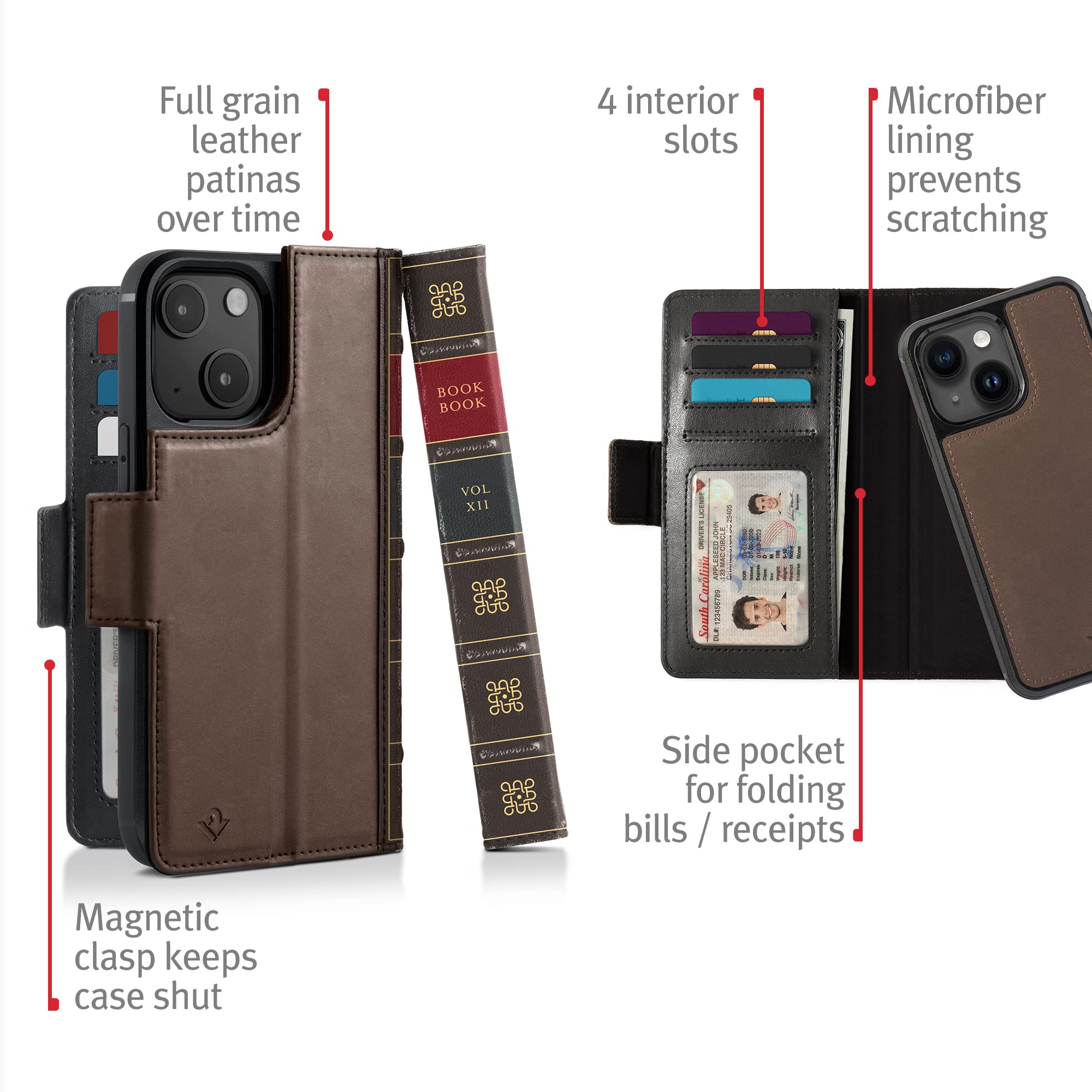 Amazon.com: Twelve South BookBook for iPhone 15 Plus | MagSafe