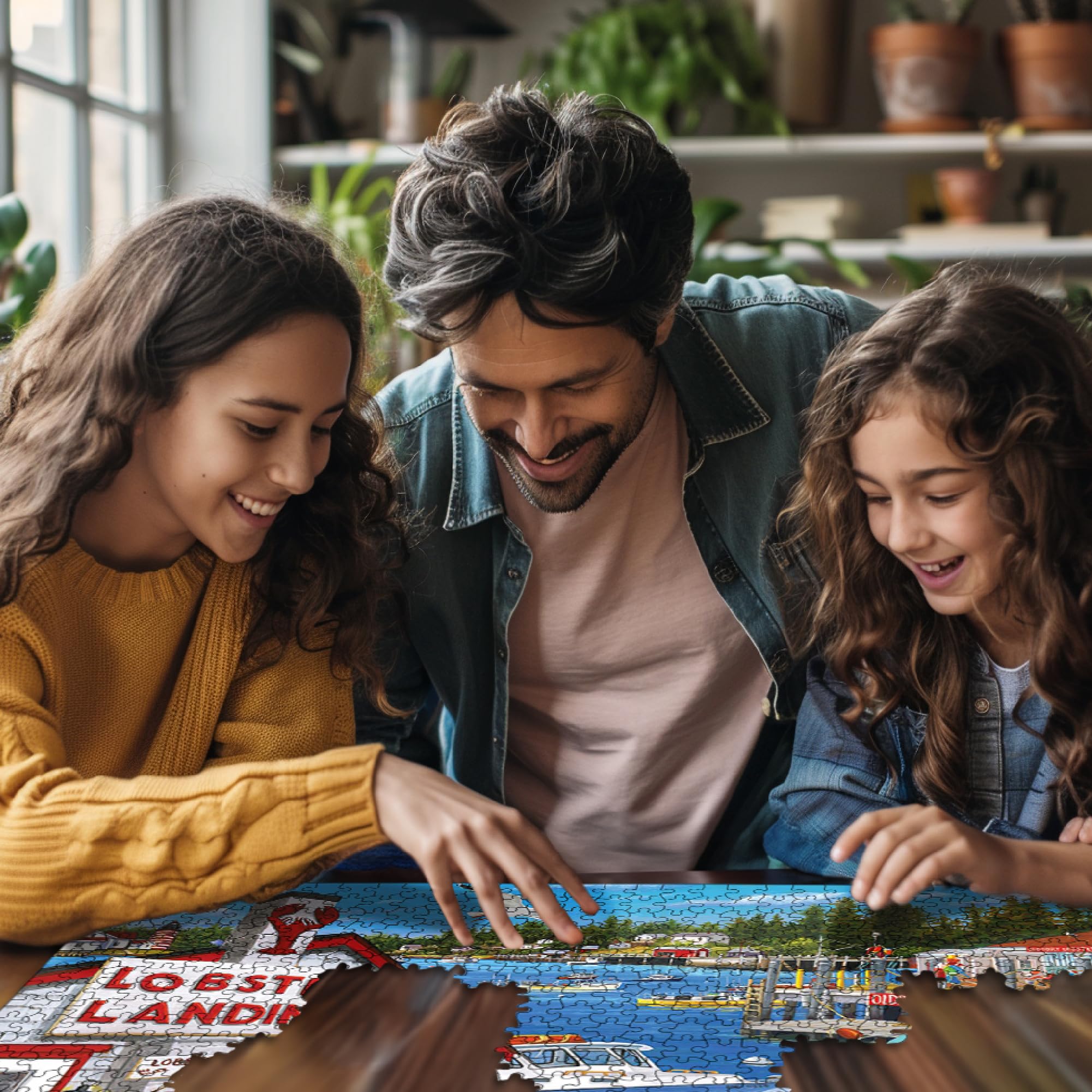 White Mountain Puzzle da 1000 pezzi Summer Ocean Harbour Puzzle con pezzi grandi, regalo per adulti e famiglia, 61 x 76,2 cm - Aragosta Landing