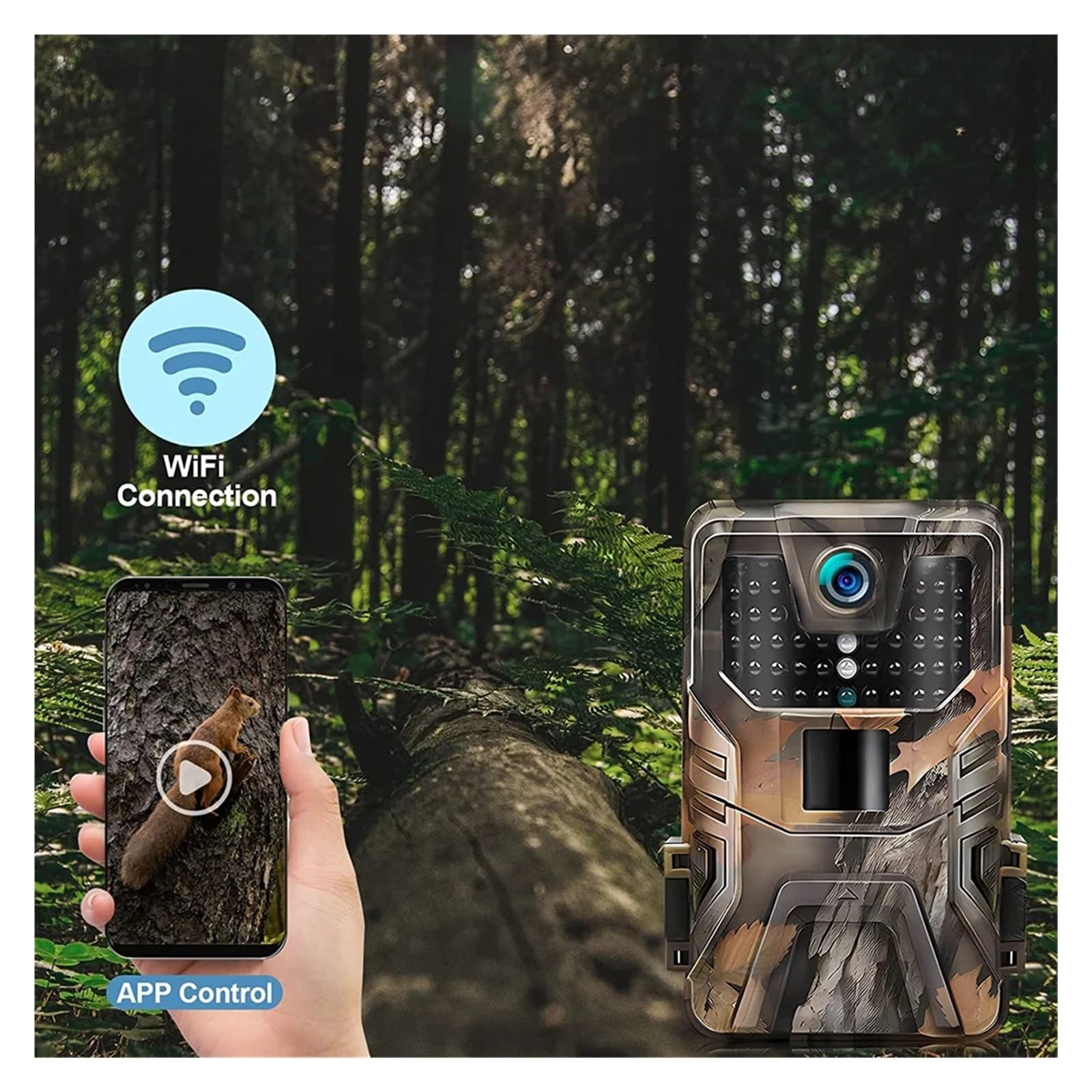 Zewnętrzna Aplikacja WIFI 4K/2,7K 36MP/24MP Kamera Obserwacyjna Wildlife Noktowizor Na Podczerwień Aktywowany Ruchem IP65 Pułapka Do Gier Wodoodporna WyraźNe Obrazy I Filmy(Light green)