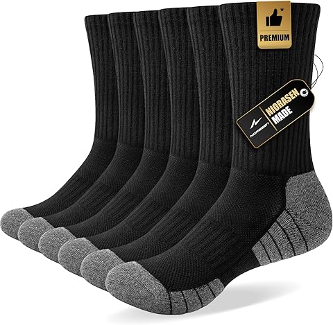 Calcetines Hombre Mujer, 6 Pares De Calcetines Invierno De Algodón Transpirable, Trekking, Correr Con Amortiguación Caliente Alto Rendimiento