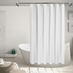 Barossa Design Extra-Long Shower Curtain 80" Height - Honeycomb Waffle Weave & Cotton Blend, Hotel Luxury & Spa, Heavy Weight Fabric, Washable - White, 72x80