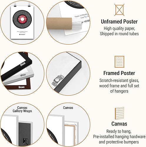 Vista 76 de VICILO Póster de letras de canciones personalizadas, enmarcado, lienzo personalizado, arte de pared, regalos para el día de San Valentín para él