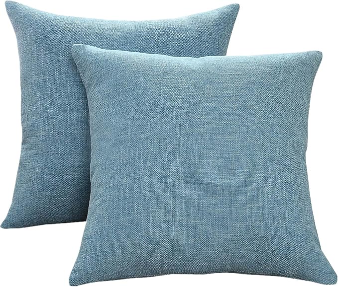 Sunday Praise Linen Decorative Throw Pillow Covers,Classical Square Solid Color