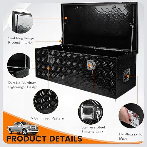 Miniatura 3 de Caja de herramientas de aluminio de 48 pulgadas, caja de herramientas de 48 x 19.5 x 17.5 pulgadas, caja de almacenamiento de caja de almacenamiento