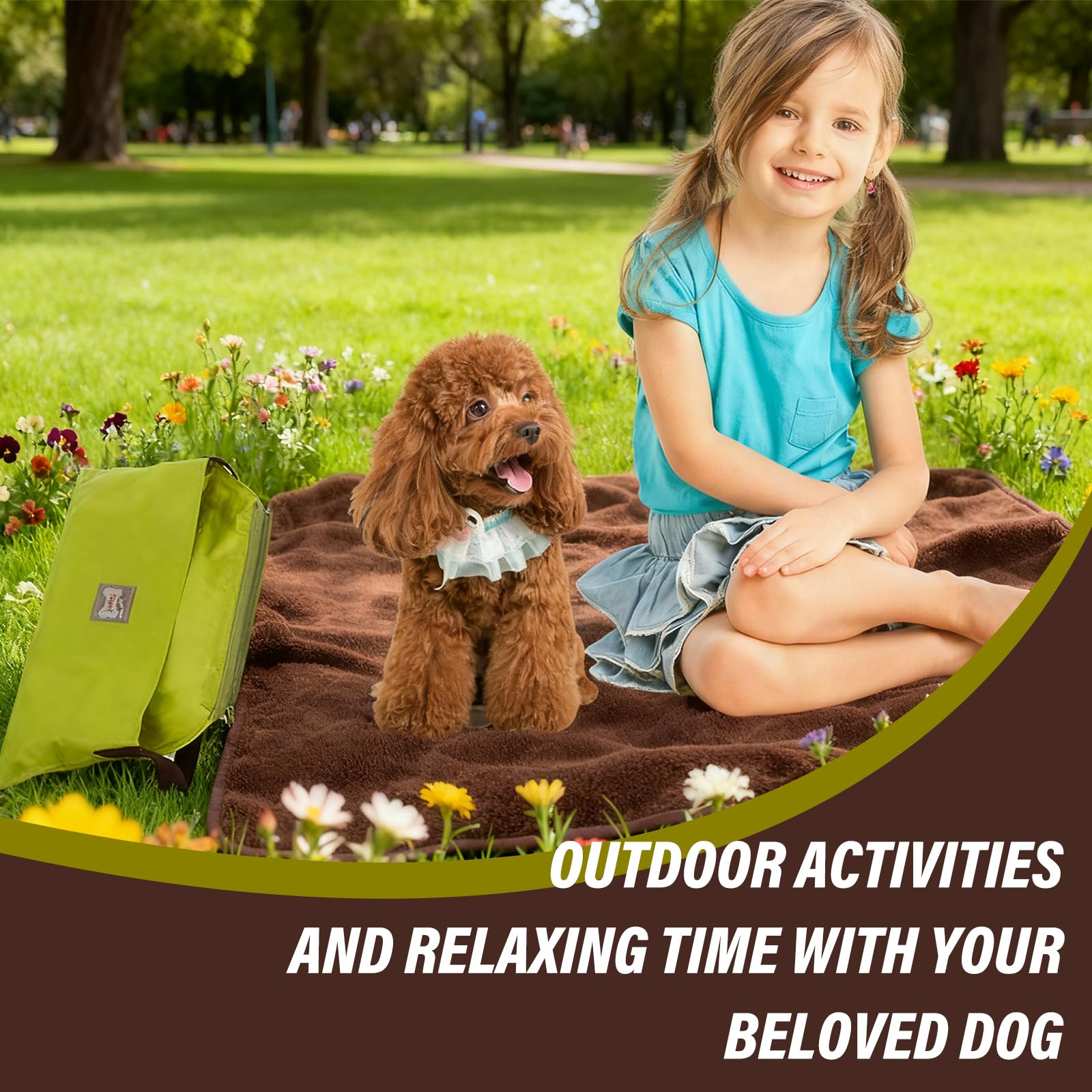Tapis imperméable pour chien - Couverture d'extérieur - 100 x 70 cm - Pliable et imperméable - Réutilisable - Grande couverture de voyage pour animaux de compagnie - Lavable - Pour chiots et chatons