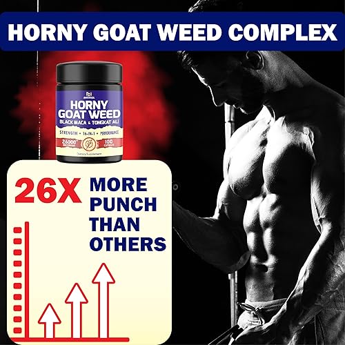 Miniatura 3 de BMVINVOL 100 cápsulas  Suplemento de hierba de cabra cachonda de 26000 mg con maca negra, Tongkat Ali, Panax Ginseng, Ashwagandha y más  Cápsulas de