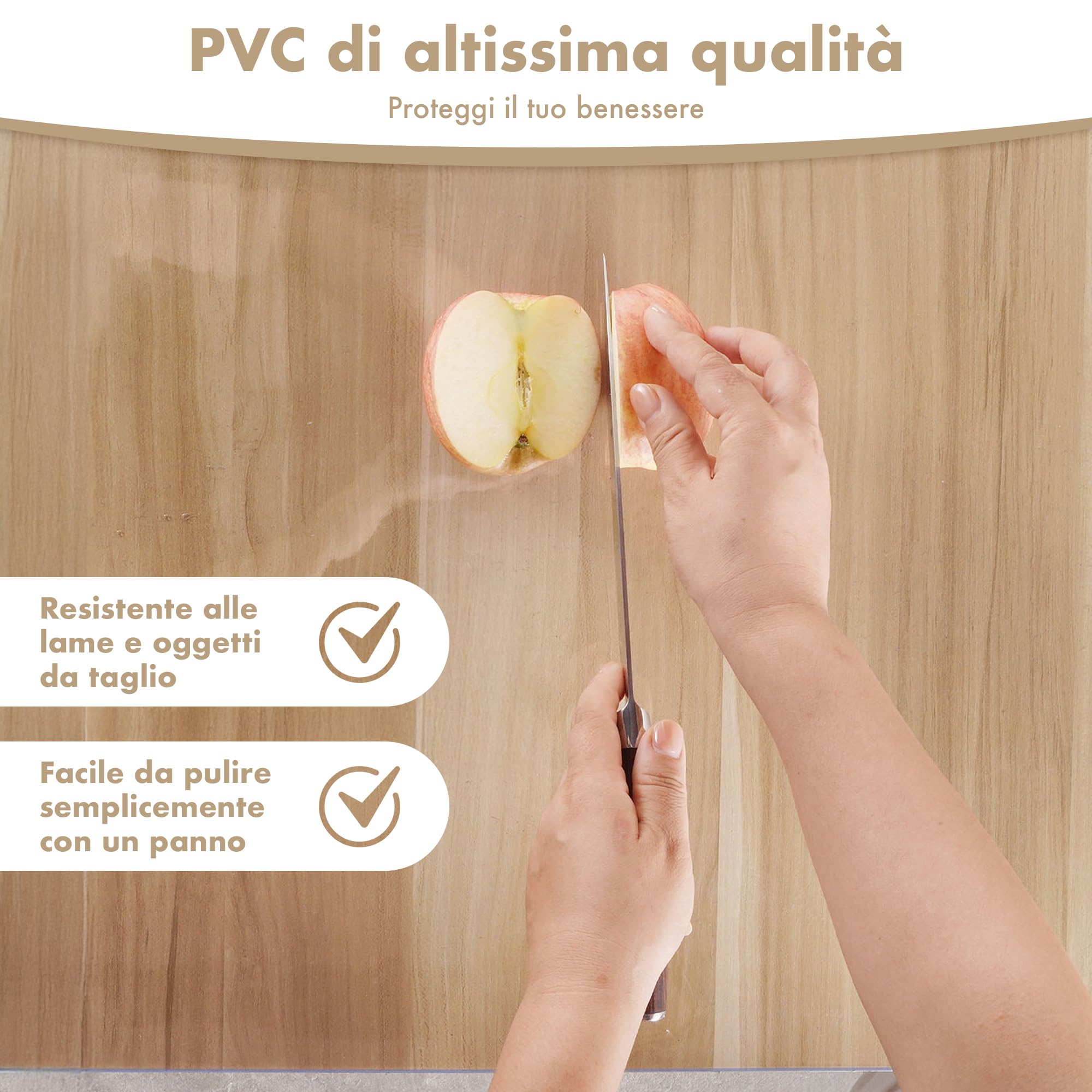 IlGruppone Copritavolo Trasparente in PVC 1.5 Mm Pellicola Protettiva Cover Tavolo Tovaglia Protezione Mollettone Antimacchia per Tavoli Cucina Salotto Ufficio Scrivania - Trasparenti - 100x220Cm