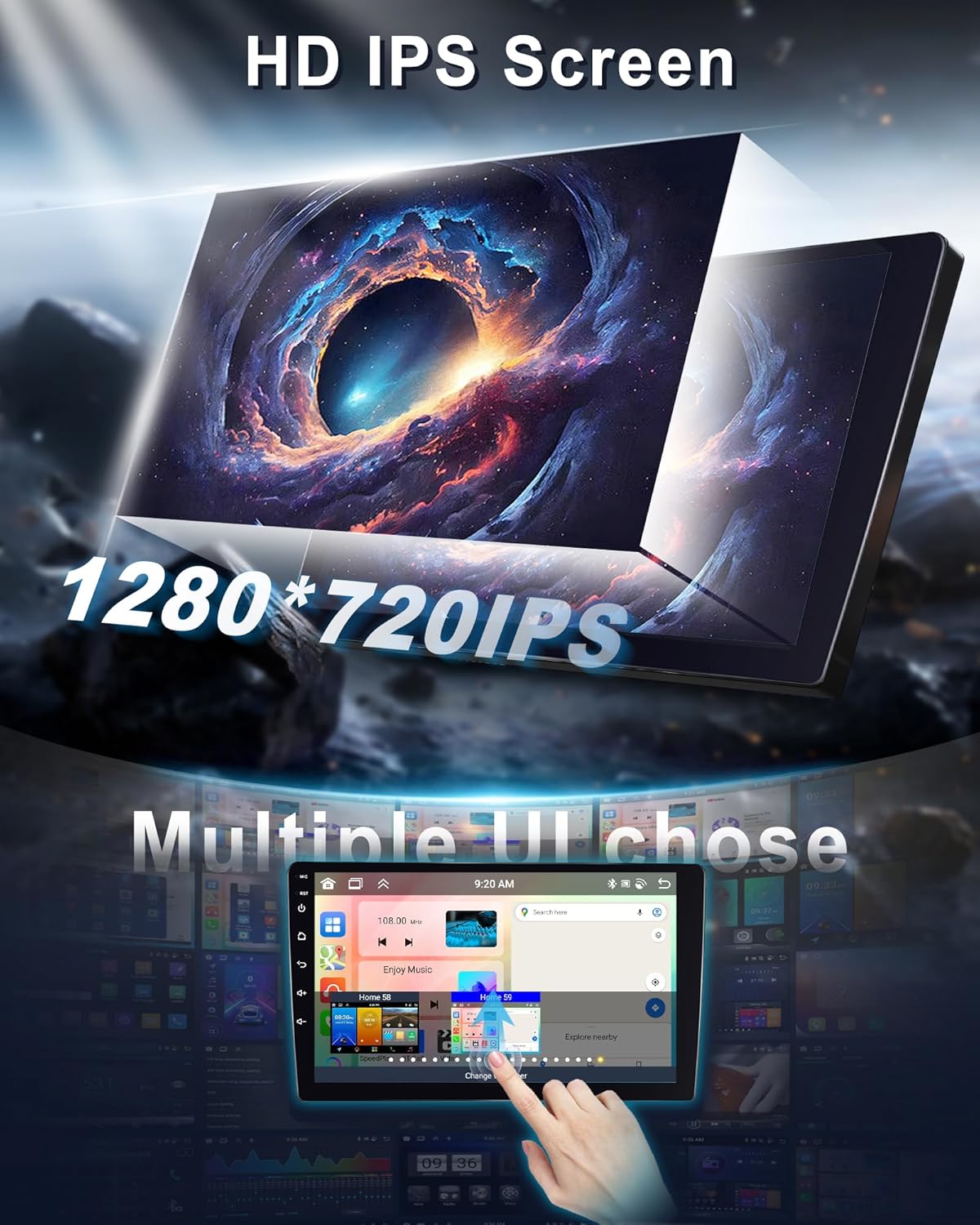 8 Core 6G+128G Android Car Radio for Mercedes Benz C-Class W204 S204 C180/C200/C230/C250/C300/C350 2006-2011, 9" IPS Touchscreen, Wireless CarPlay Android Auto, Backup Camera, Bluetooth GPS WiFi FM