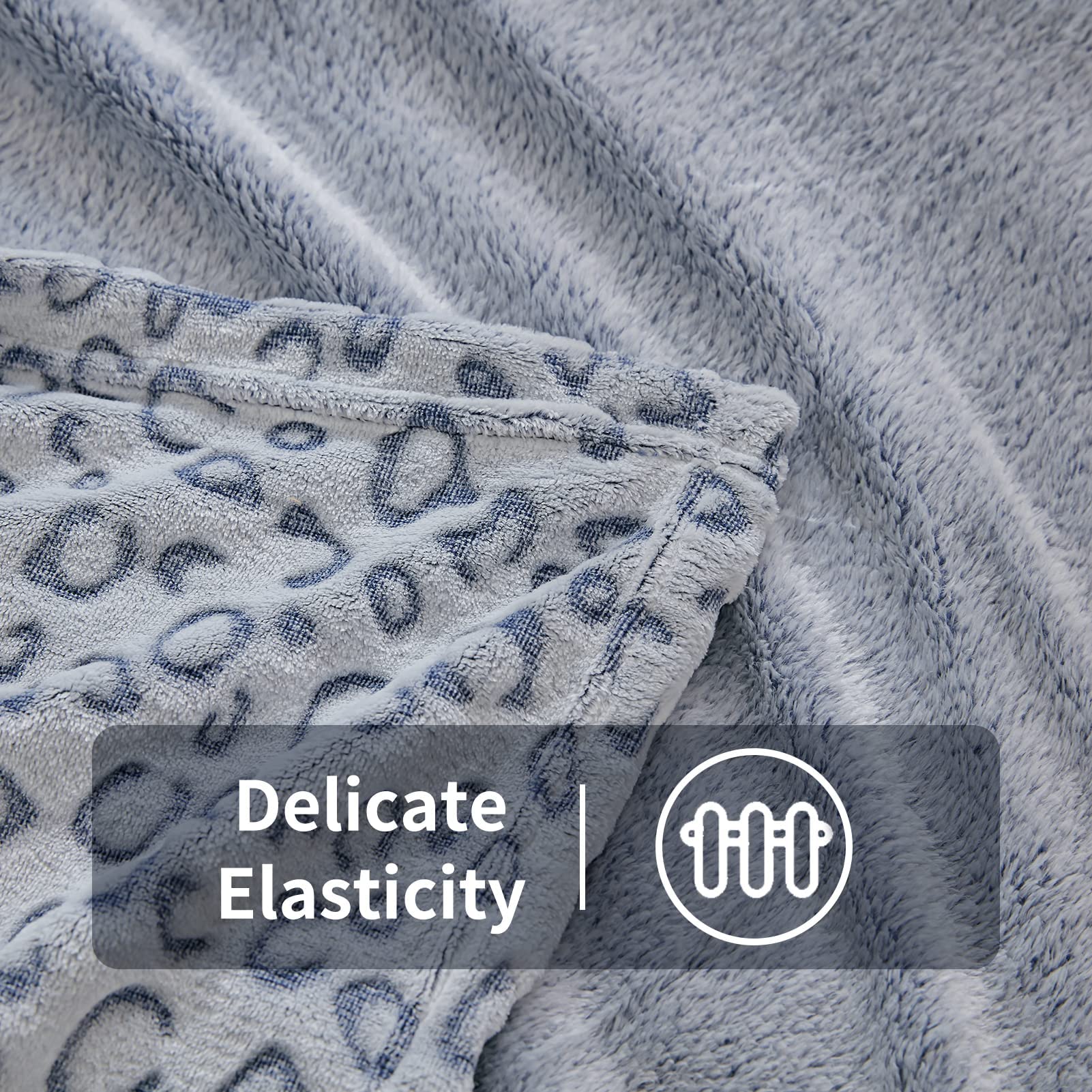 FY FIBER HOUSE Cheetah Print Blanket Blue Leopard Blanket Fluffy Soft Throw for Couch,50"X60": Blue Leopard 40"X50"