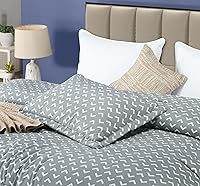 Vista 4 de Utopia Bedding - Juego de edredón individual de 2 piezas con estampado de flechas blancas de tamaño individual, juego de ropa de cama suave