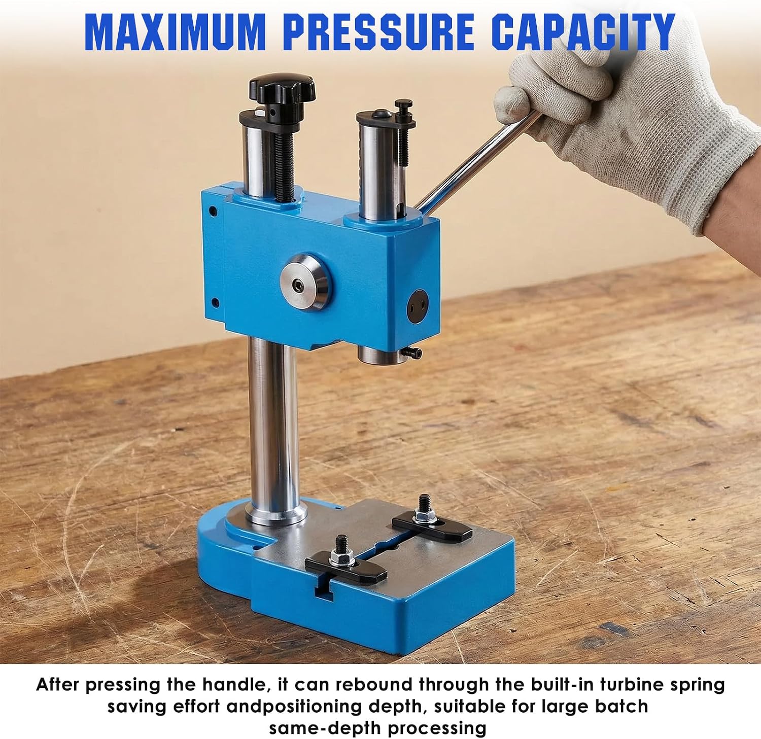 Generic 0.5 Ton Manual Arbor Press Benchtop Hand Hole Puncher Machines for DIY Leather Craft Punching Holes and Forming Pressing