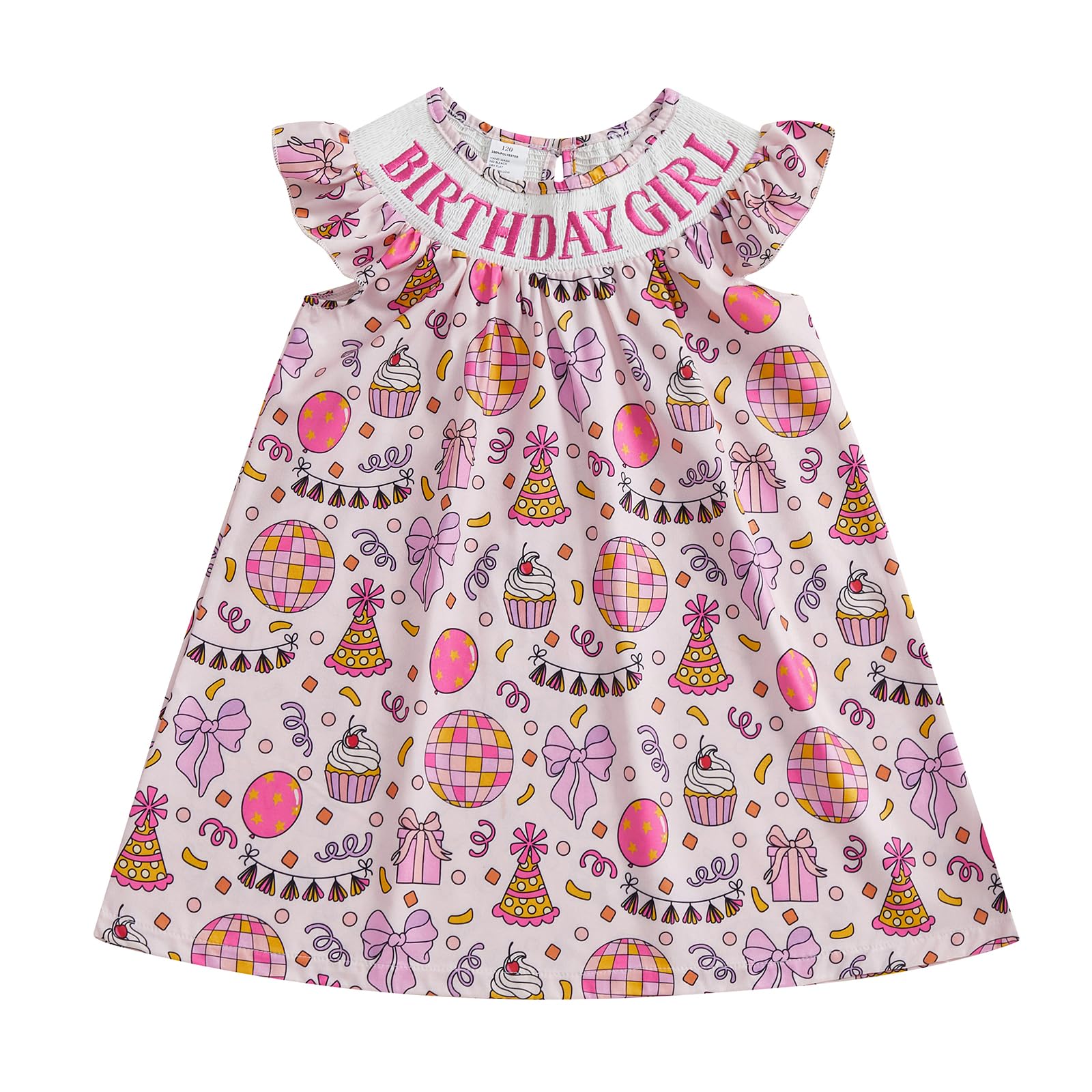 Socutebabe First 2nd 3rd 4th 5th Birthday Outfit Girl Smocked Birthday Dress Toddler Birthday Outfits for Girls (Bow Pink, 2-3 Years)