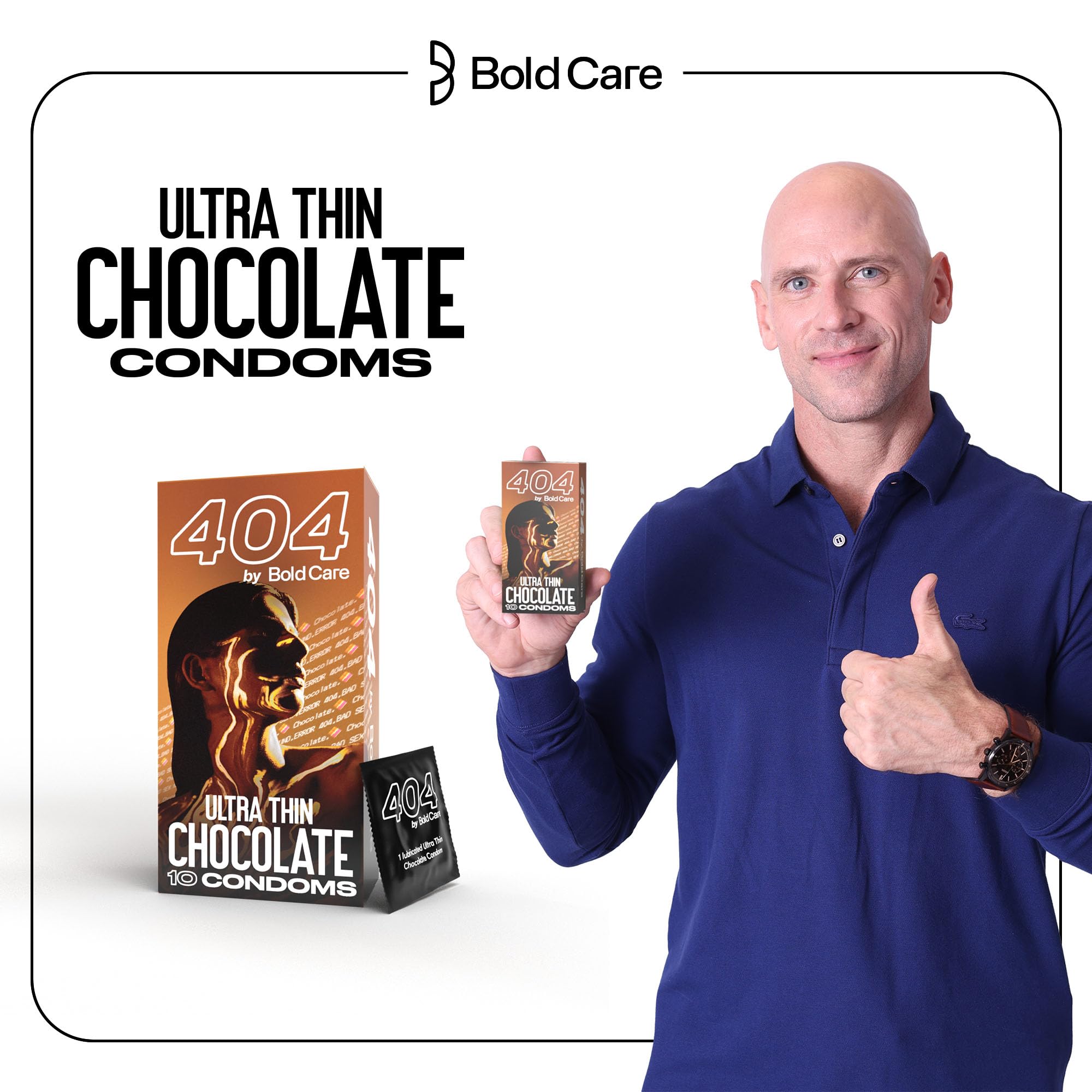 BOLD CARE 404 Super Ultra Thin Chocolate Flavored Condoms For Men | 60 Microns | 10 Units | Intense Fit with a Barely There Feel | With Disposable Pouches (Pack of 1) 4