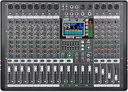 Kmise Mesa De Som Digital Pro-Series 12 Canais, Console Interface Com Recursos Dj, Equalizador 7 Bandas, Display Led 48 V E Saída Usb/Sd/Fm/Wma