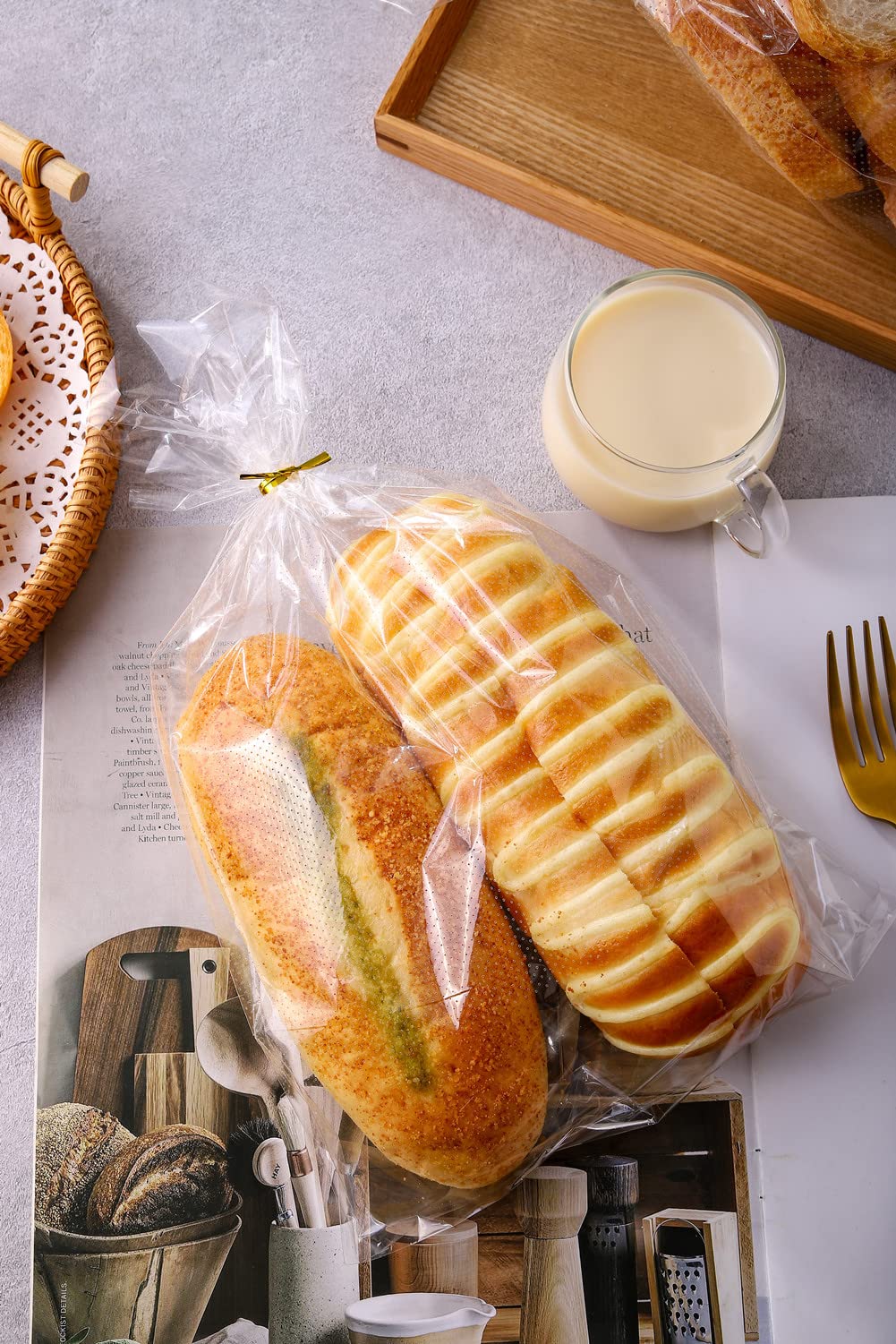 Sacchetti per il pane con lacci, riutilizzabili, 100 sacchetti