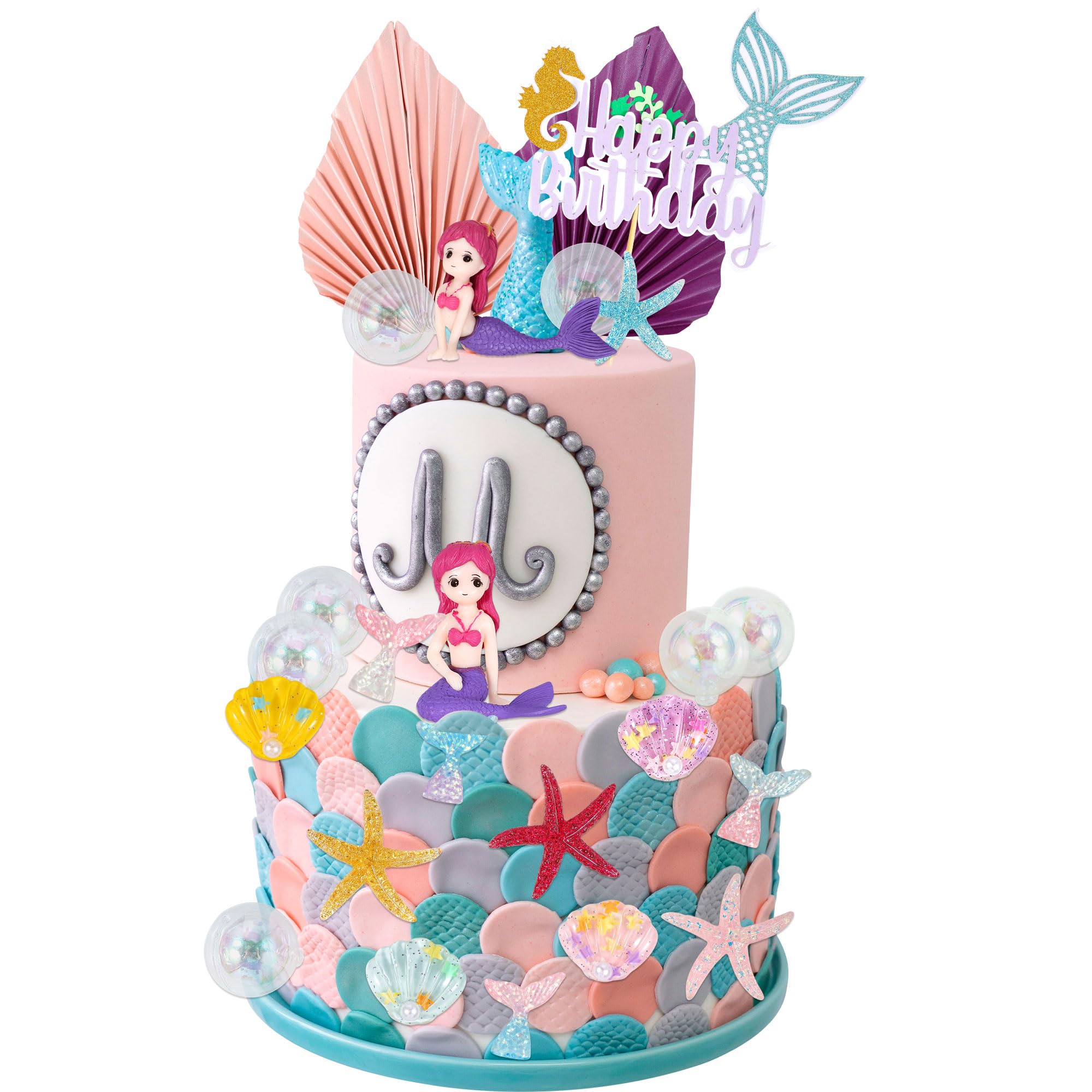 delizioso a tema oceanico torta decorato con sirena coda, conchiglie, e stella marina 70467440 Stock Photo su Vecteezy