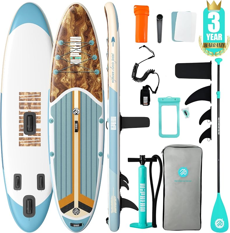Inflatable Stand Up Paddle Board with SUP Accessories | 10’6’’ SUP, Anti-Slip EVA Deck, 450 lbs Capacity Inflatable Paddle Boards for Adults & Youth of All Skill Levels